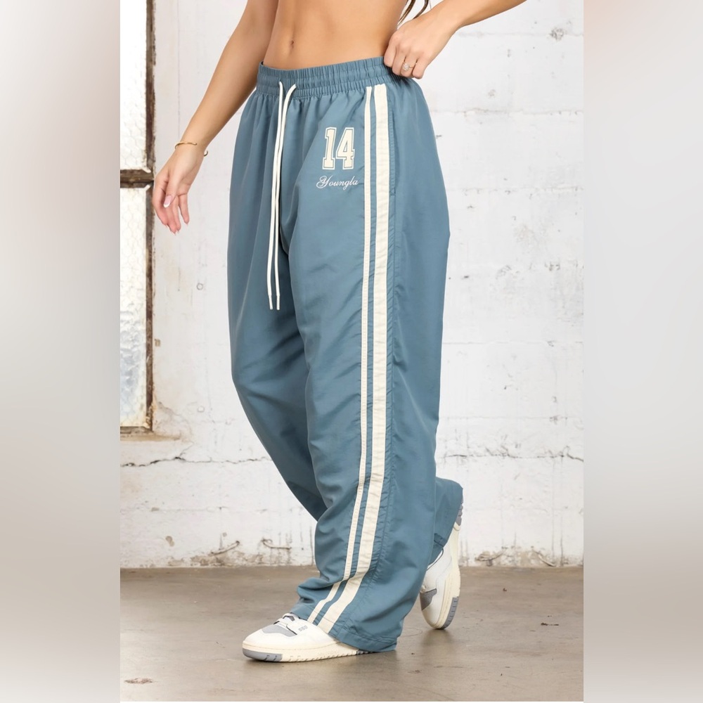 YoungLA Steel Blue and Light Gray Mesh Shorts